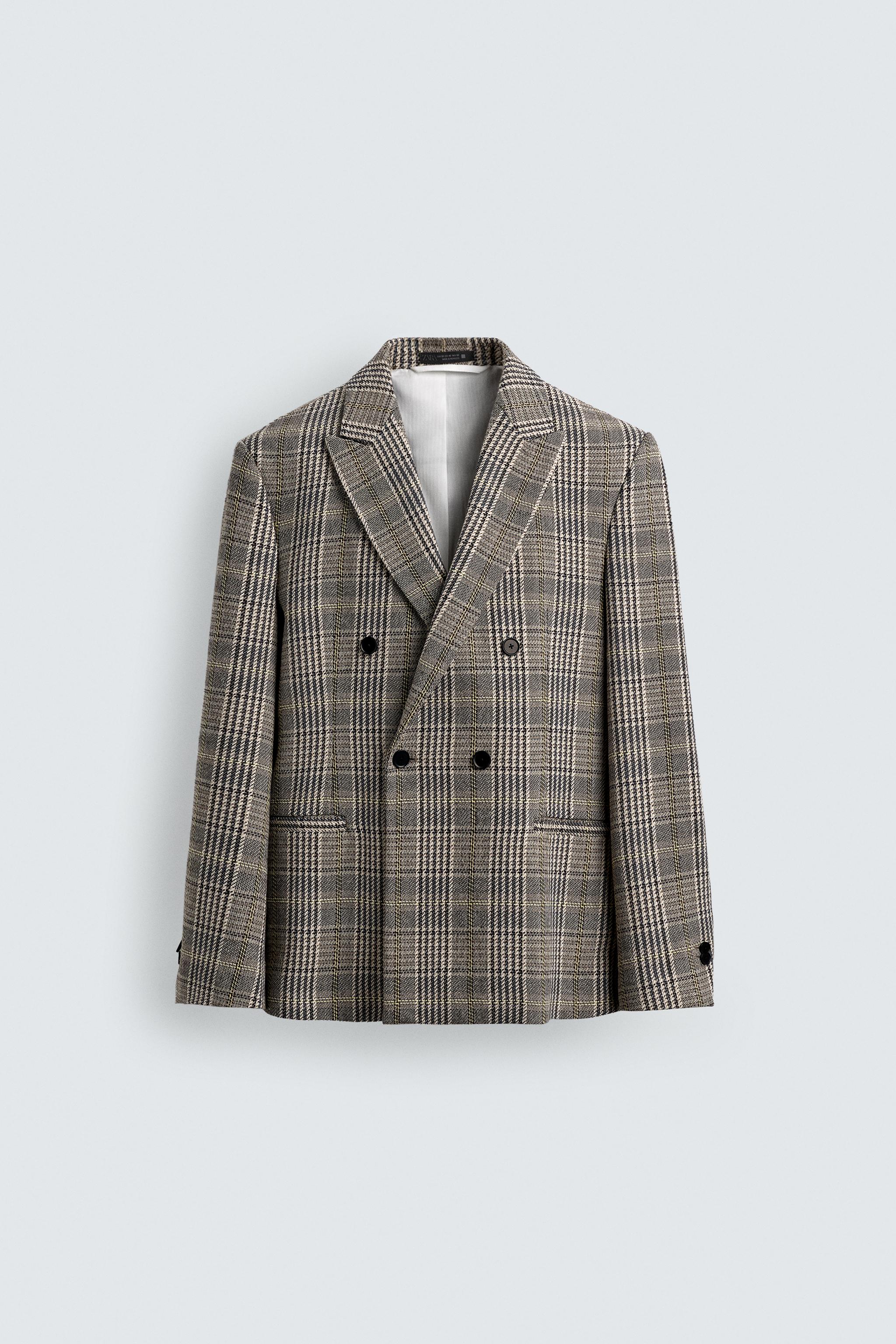 VESTE À BOUTONNAGE CROISÉ CARREAUX